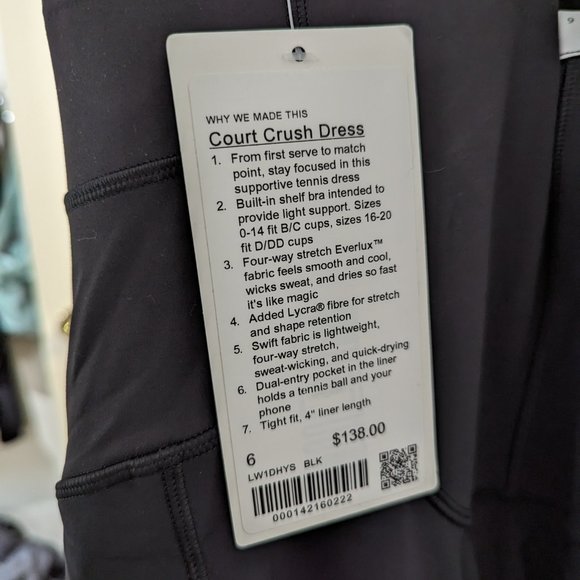 Lululemon Court Crush Dress Black - Picture 6 of 12